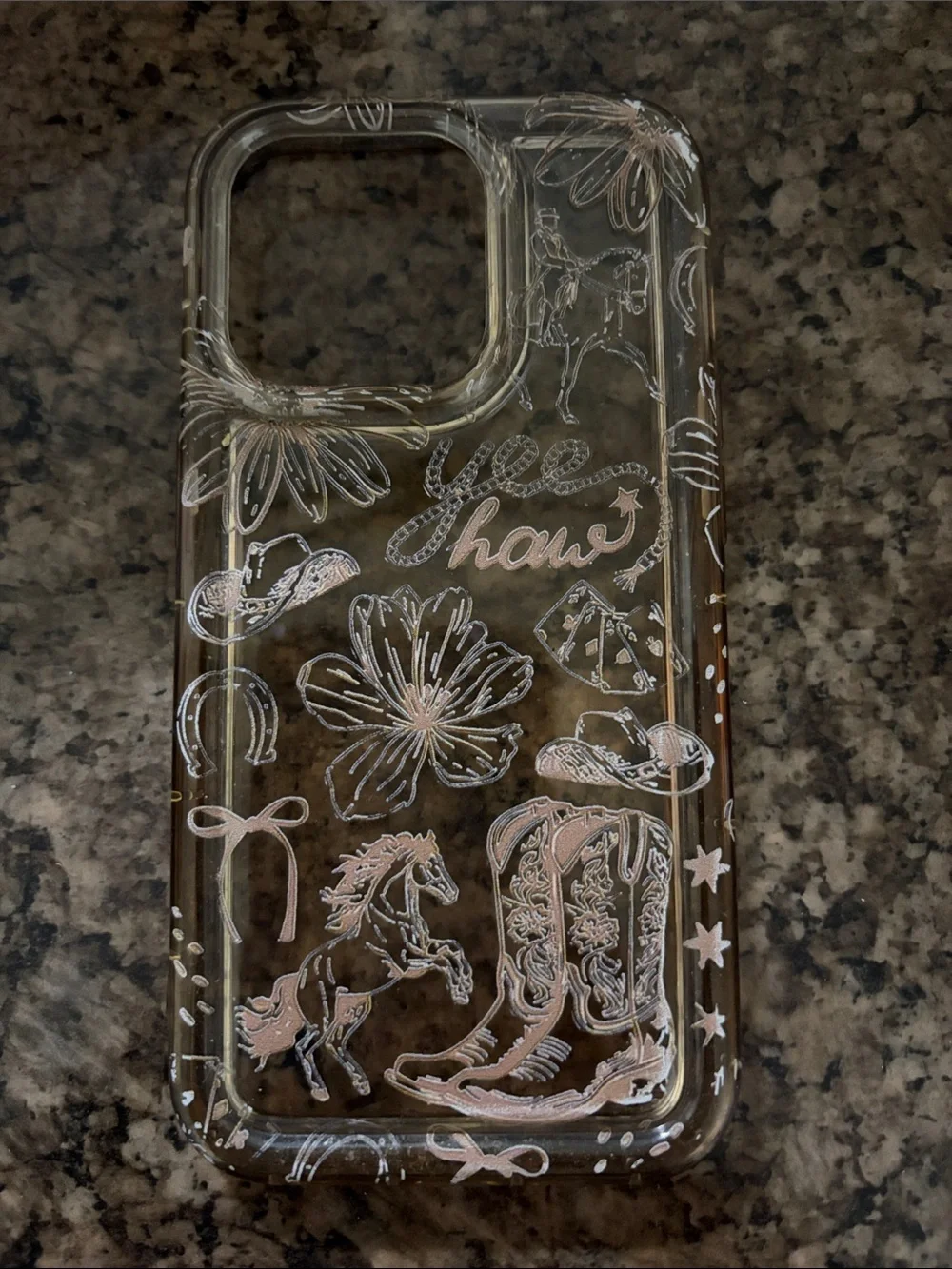 IPHONE 14 PRO Polka Dot, Holographic Palm Tree & Western Floral Trio Phone Cases